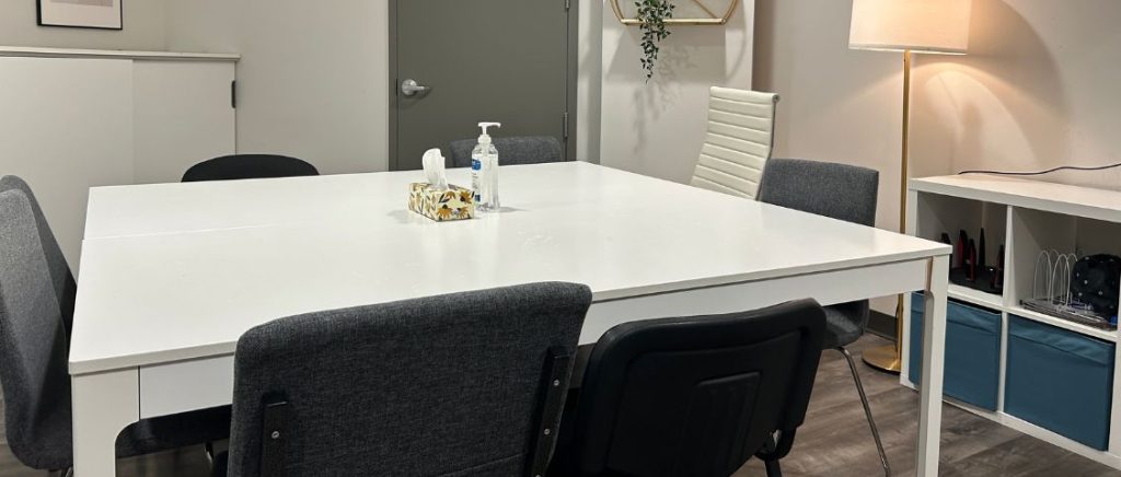 Group therapy room at MindSpa Mental Health Centre in Kanata, Ottawa